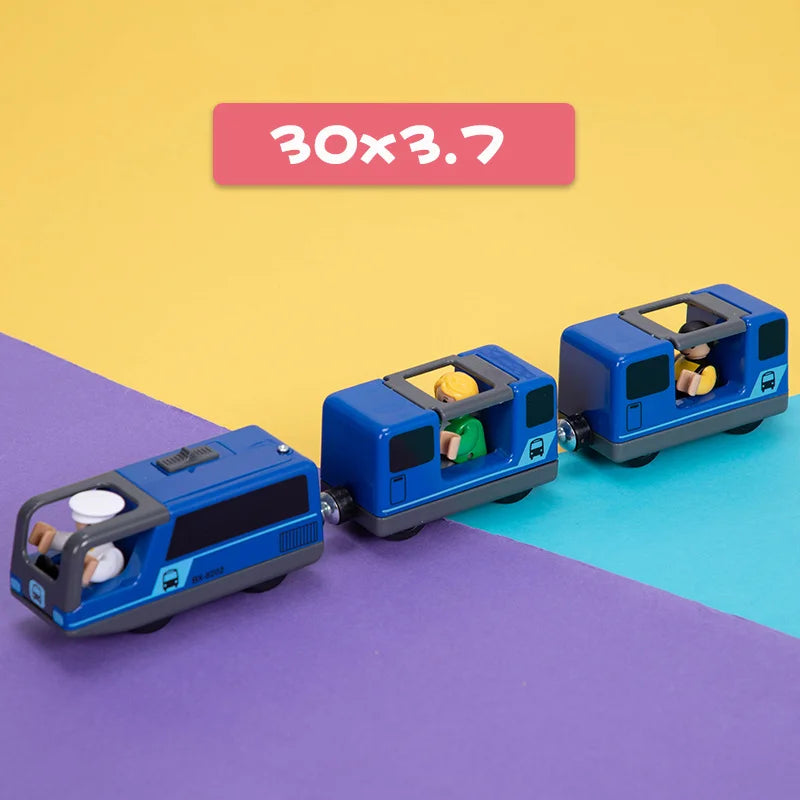 Kids RC Electric Trains Locomotive Magnetic Train Diecast Slot Toy Fit For Brio Wooden Railway Train Tracks Toys For Children