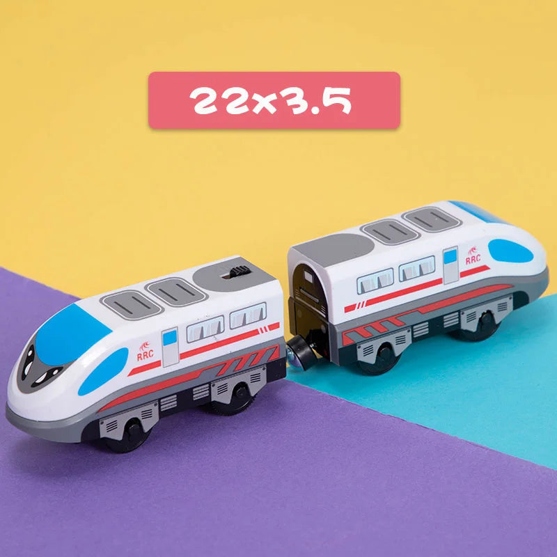 Kids RC Electric Trains Locomotive Magnetic Train Diecast Slot Toy Fit For Brio Wooden Railway Train Tracks Toys For Children