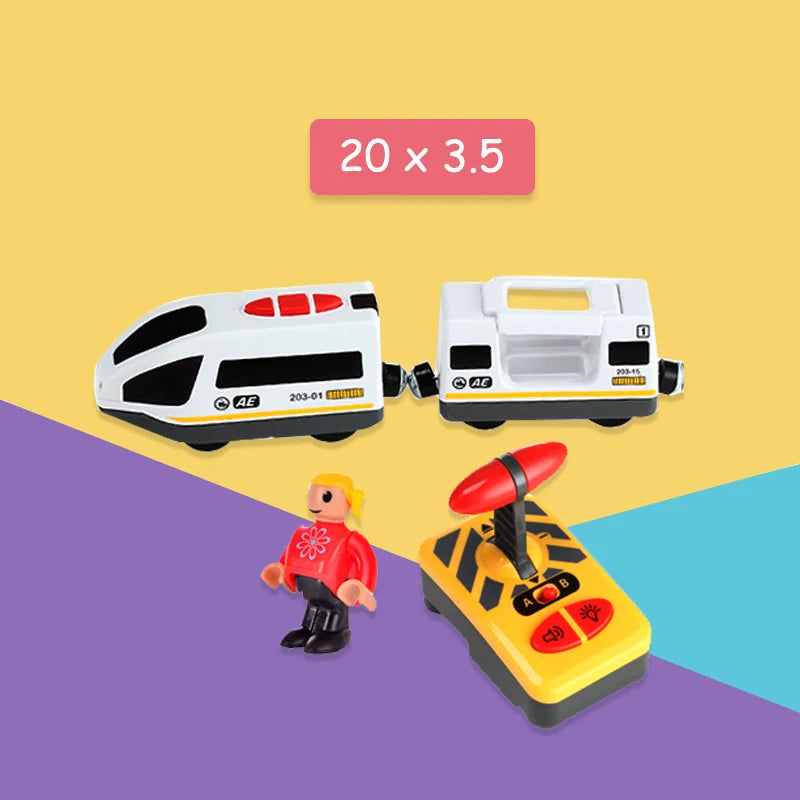 Kids RC Electric Trains Locomotive Magnetic Train Diecast Slot Toy Fit For Brio Wooden Railway Train Tracks Toys For Children