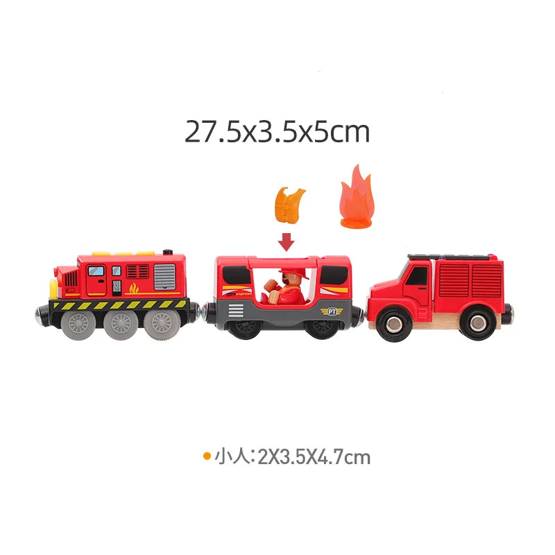 Kids RC Electric Trains Locomotive Magnetic Train Diecast Slot Toy Fit For Brio Wooden Railway Train Tracks Toys For Children