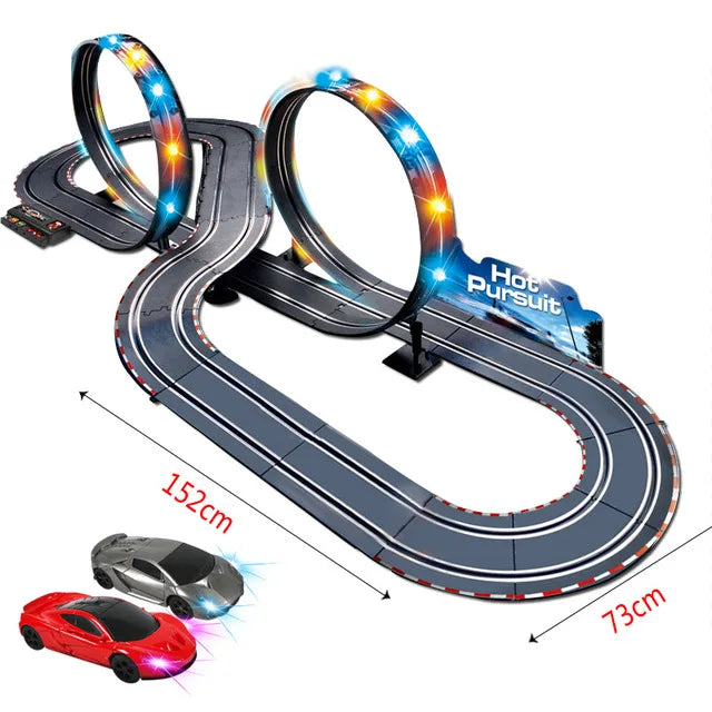 Electric Track Railway Remote Control Car Train Toys Autorama Racing Track Circuit Voiture Slot Car Railway Toys For Boy Kids