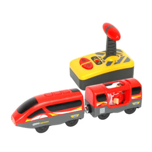 Kids RC Electric Trains Locomotive Magnetic Train Diecast Slot Toy Fit For Brio Wooden Railway Train Tracks Toys For Children