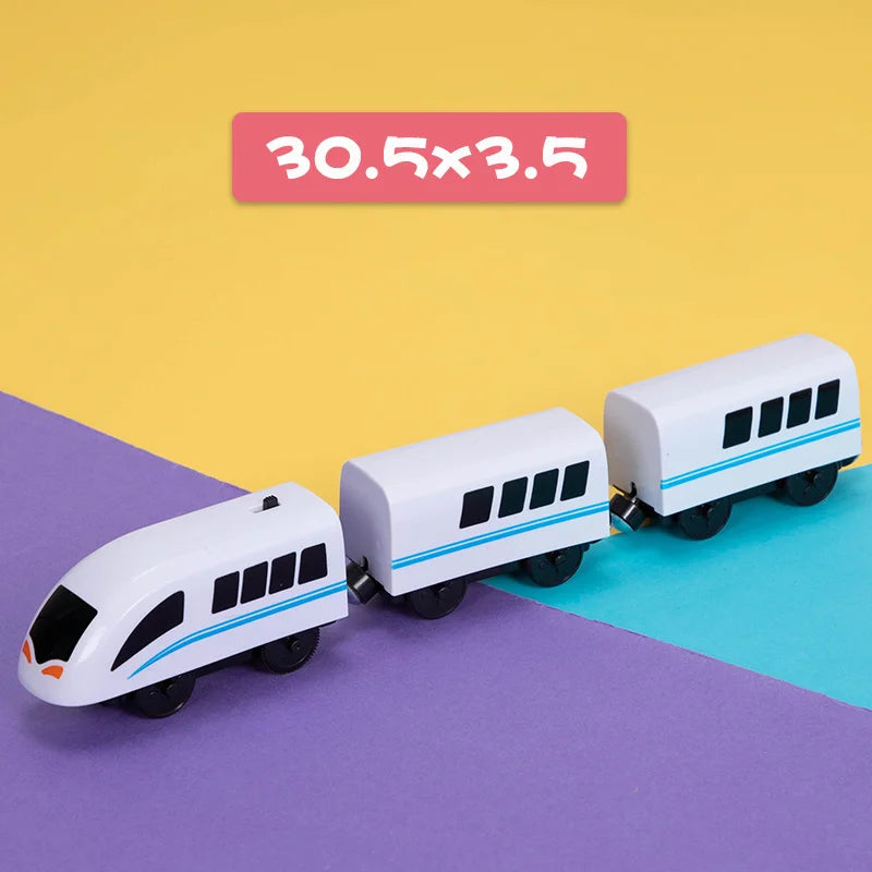 Kids RC Electric Trains Locomotive Magnetic Train Diecast Slot Toy Fit For Brio Wooden Railway Train Tracks Toys For Children