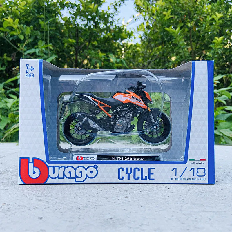 Bburago 1:18 250 KTM Duke  Factory Edition Static Die Cast Vehicles Collectible Motorcycle Model Toys