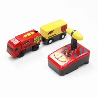 Kids RC Electric Trains Locomotive Magnetic Train Diecast Slot Toy Fit For Brio Wooden Railway Train Tracks Toys For Children