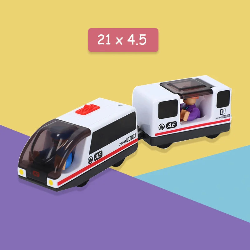 Kids RC Electric Trains Locomotive Magnetic Train Diecast Slot Toy Fit For Brio Wooden Railway Train Tracks Toys For Children