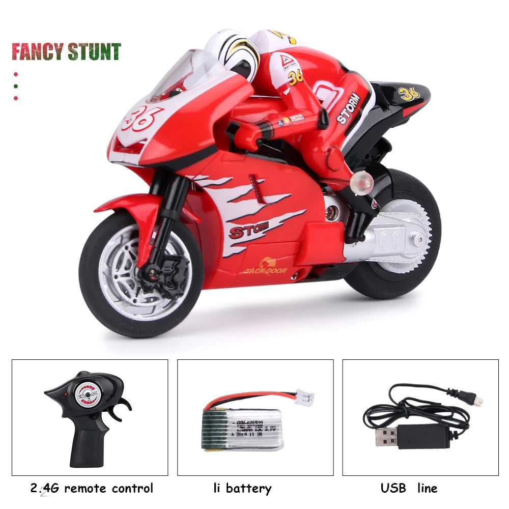Doki Cool Mini Moto Kids Motorcycle Electric Remote Control RC Car mini Recharge 2.4Ghz Racing Motorbike Toys Boys Adults