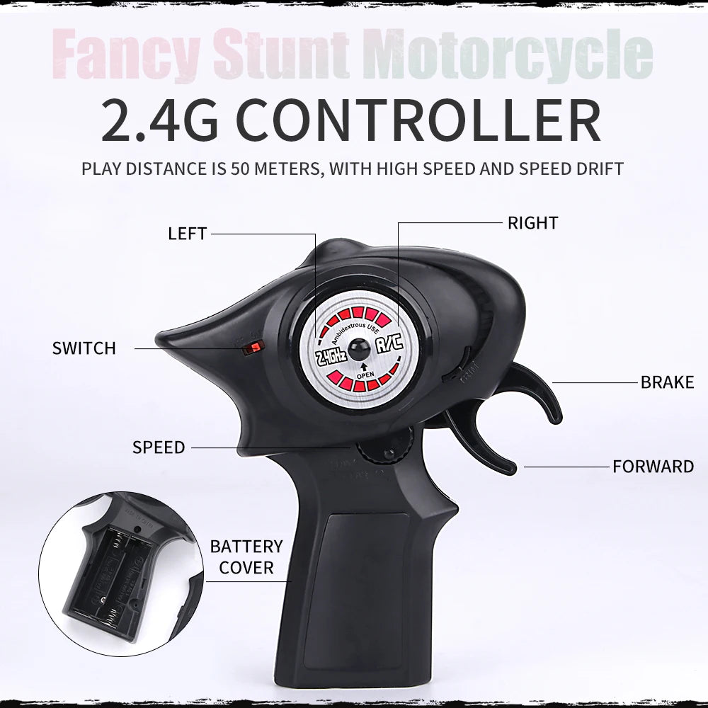 Doki Cool Mini Moto Kids Motorcycle Electric Remote Control RC Car mini Recharge 2.4Ghz Racing Motorbike Toys Boys Adults