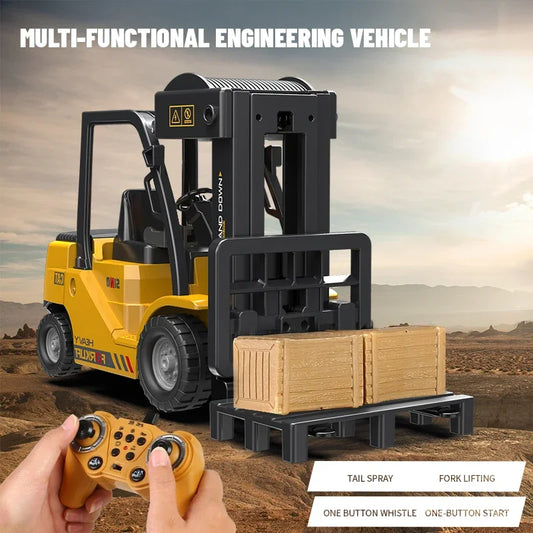 RC Trucks Forklift 2.4G Children Toys Remote Control Cars Toys for Boys Cranes Liftable Stunt Car Electric Vehicle for Kids Gift
