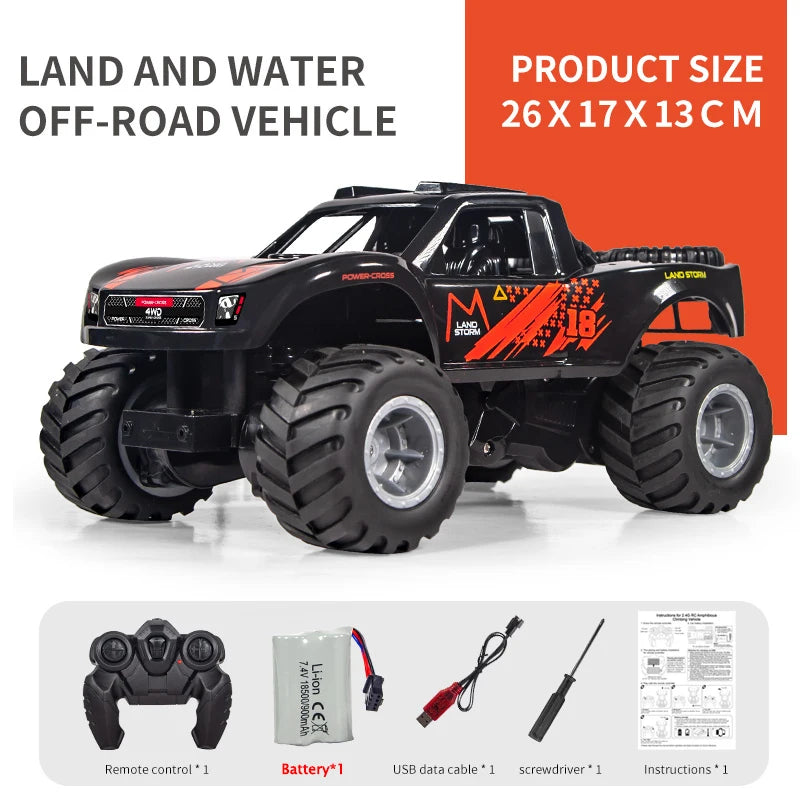 JJRC Q156 Remote Control Toy 4WD Off Road Amphibious Climbing Vehicle Waterproof Stunt Remote Control Car children Toys Gift