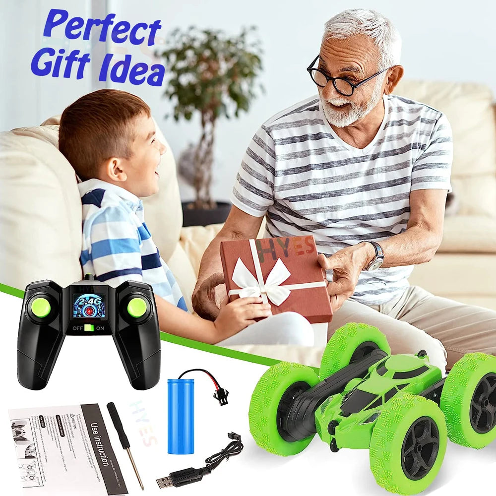 Double Sided Flip RC Stunt Car 2.4G Remote Control 360° Degree Rotation Off-Road Drift Car Toy Gift for Kids Adults Boys Girls