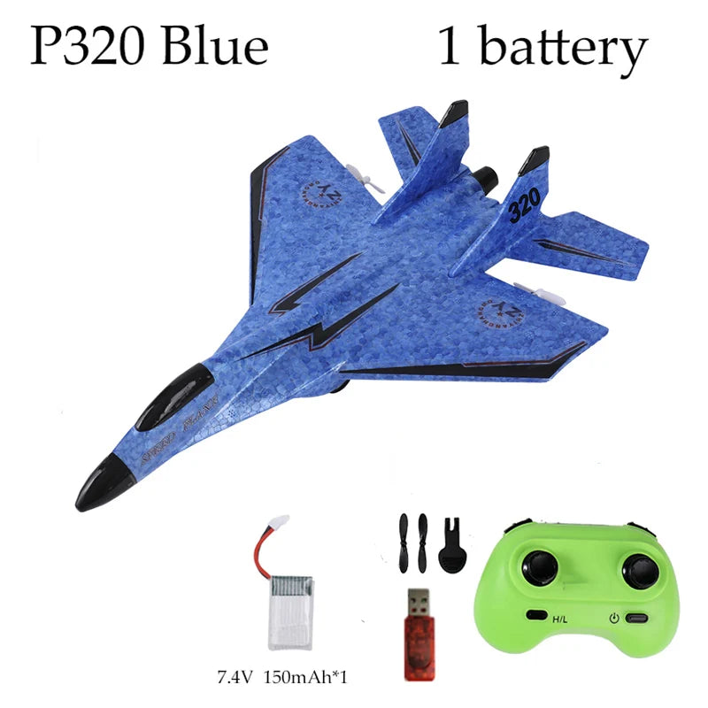 Parkten 2.4G 2CH Glider RC Ariplane P320 Fixed Wing Fighter Aircra Hand Throwing Foam Outdoor Toys For Boys Birthday Gift