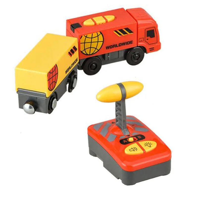 New Kids RC Electric Train Locomotive Magnetic Train Diecast Toy Fit for Wooden Train Railway Track Toys for Children