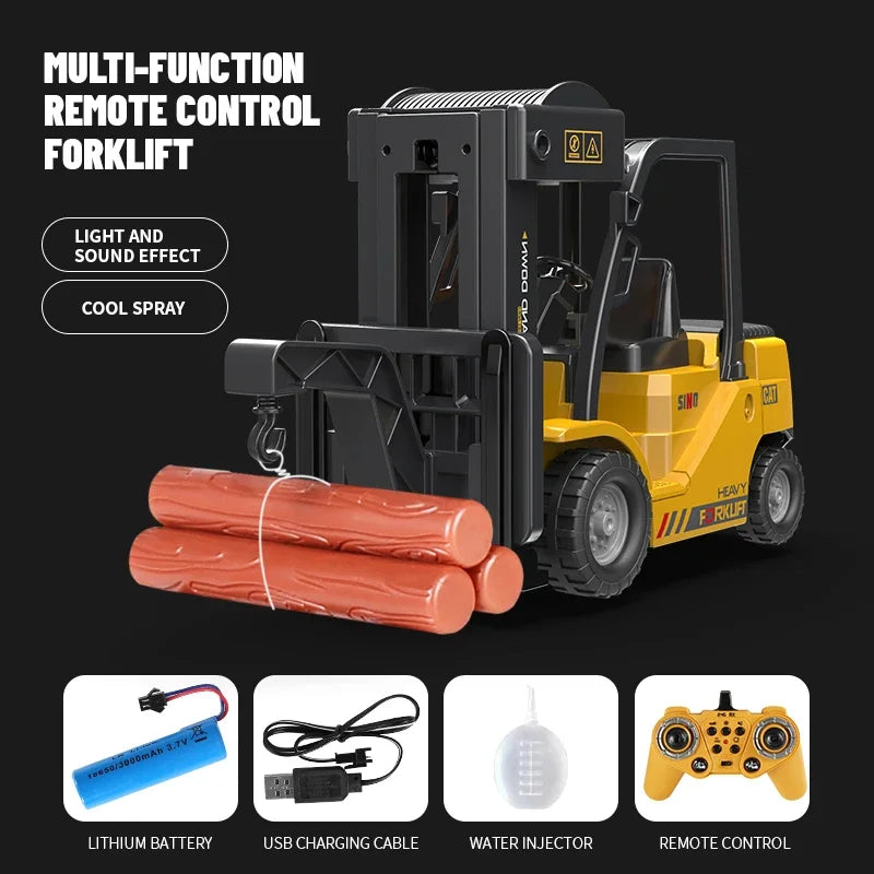 RC Trucks Forklift 2.4G Children Toys Remote Control Cars Toys for Boys Cranes Liftable Stunt Car Electric Vehicle for Kids Gift