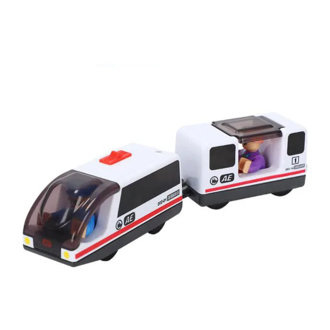New Kids RC Electric Train Locomotive Magnetic Train Diecast Toy Fit for Wooden Train Railway Track Toys for Children