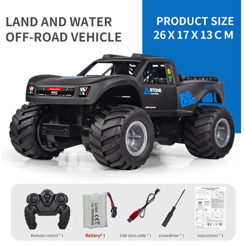 JJRC Q156 Remote Control Toy 4WD Off Road Amphibious Climbing Vehicle Waterproof Stunt Remote Control Car children Toys Gift