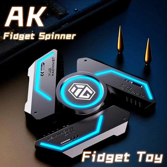 Luminous Fidget Spinner - Alloy Metal Hand Spinner Gyro Toy with R188 Silent Bearing, Light Up EDC Stress Relief for Adults Kids