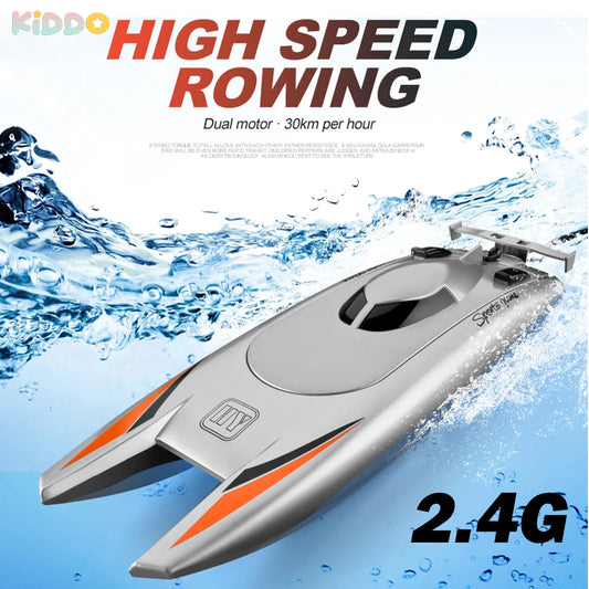 RC Boat RC Boat 30KM/H 4CH High Speed Remote Control Ship Boat 2.4G Rowing Waterproof Capsize Reset RC Racing Boat Speedboat