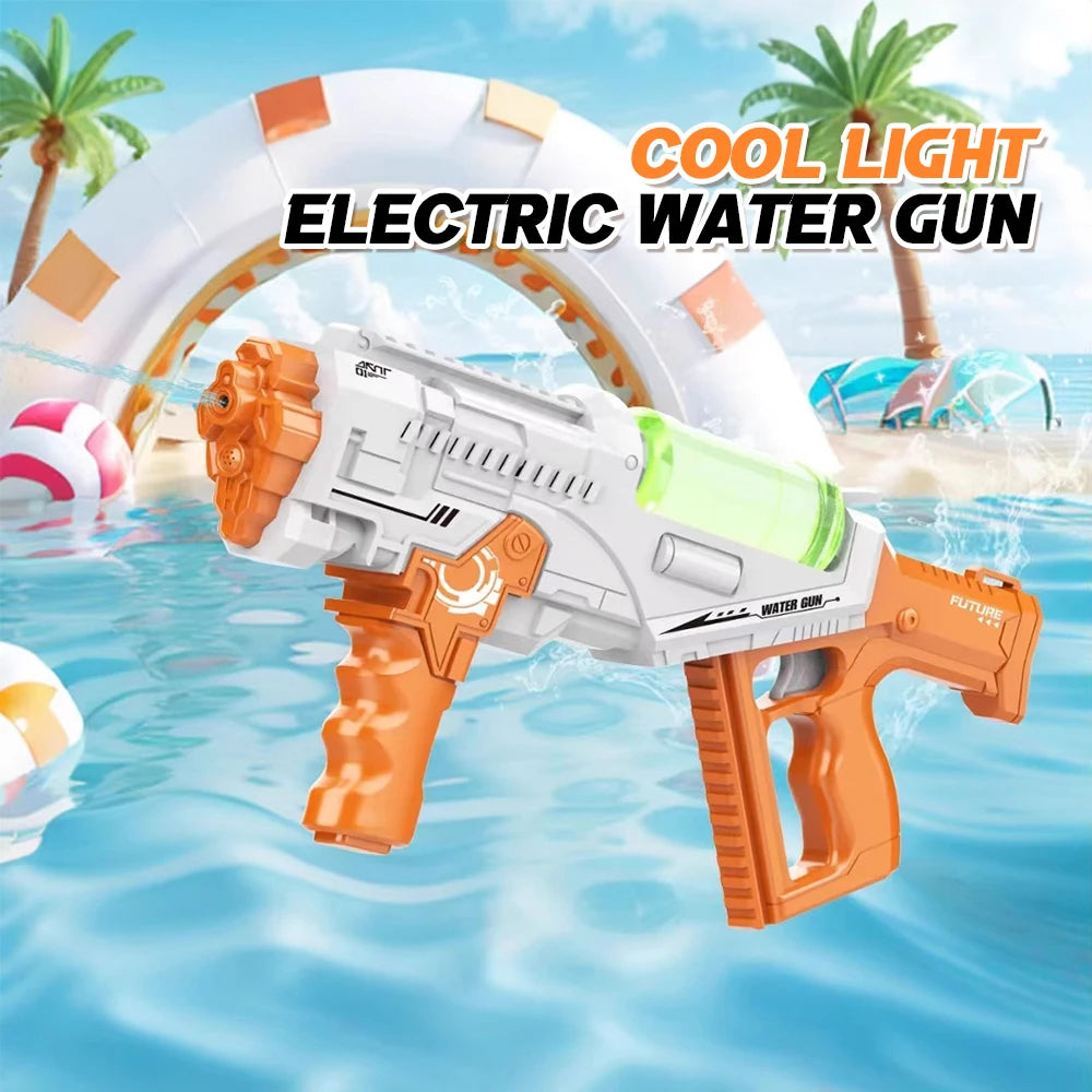 Water Gun Toy Full-automatic High-speed Repeating Water Gun with Lights Large-capacity Children's Water Play Toys for Boys Gifts