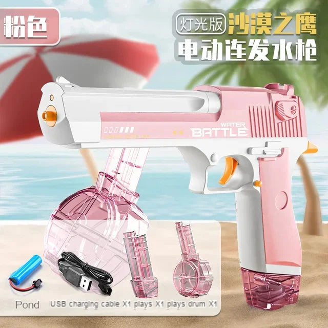 New Water Gun Electric Pistol Shooting Toy Gun Full Automatic Summer Pool Beach Toy For Kids Children Boys Girls Adult Toys