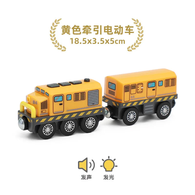 New Kids RC Electric Train Locomotive Magnetic Train Diecast Toy Fit for Wooden Train Railway Track Toys for Children