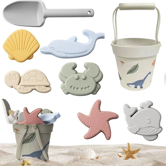 Summer Beach Toys Sand playing tools Soft Silicone Sandbox Set Play Sand Bucket Shovels Suitable for children outdoors Game
