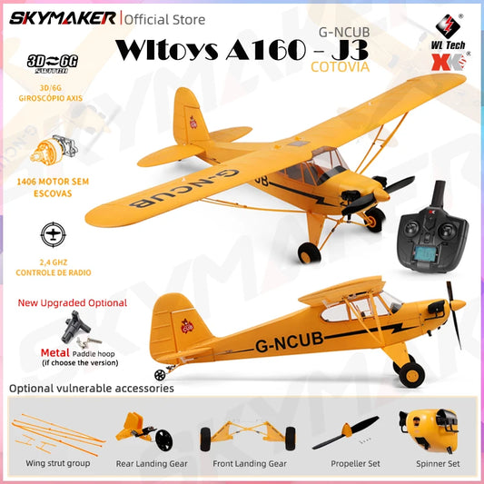 WLtoys A160 RC Airplane 2.4G 5CH Remote Control Gliding Electric 1406 Brushless Motor EPP 3D/6G Model RC plane Outdoor Toy Gifts