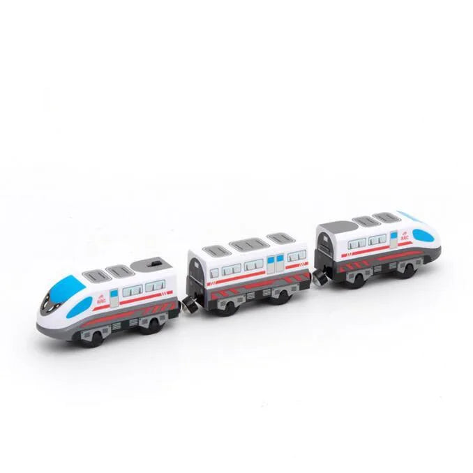 New Kids RC Electric Train Locomotive Magnetic Train Diecast Toy Fit for Wooden Train Railway Track Toys for Children