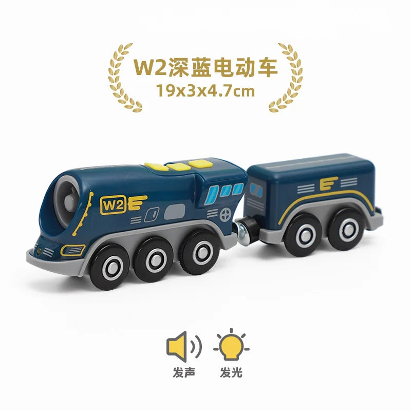 New Kids RC Electric Train Locomotive Magnetic Train Diecast Toy Fit for Wooden Train Railway Track Toys for Children