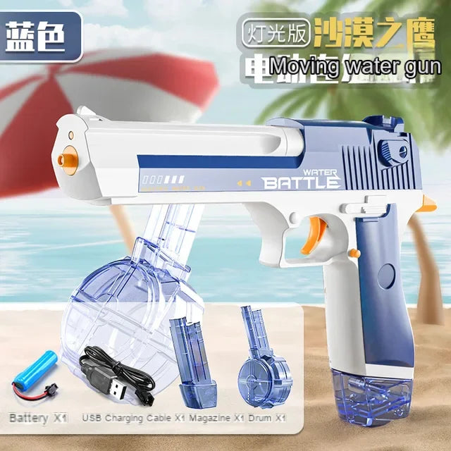 New Water Gun Electric Pistol Shooting Toy Gun Full Automatic Summer Pool Beach Toy For Kids Children Boys Girls Adult Toys