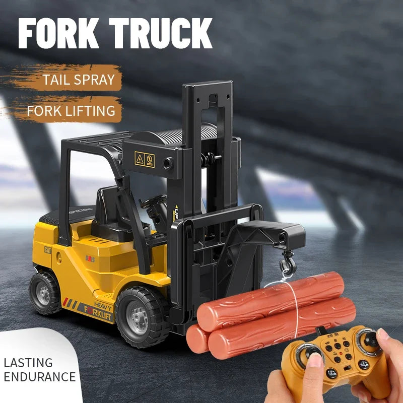 RC Trucks Forklift 2.4G Children Toys Remote Control Cars Toys for Boys Cranes Liftable Stunt Car Electric Vehicle for Kids Gift