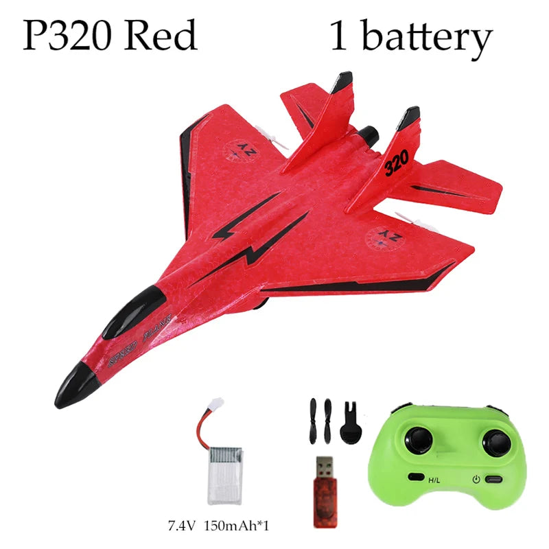 Parkten 2.4G 2CH Glider RC Ariplane P320 Fixed Wing Fighter Aircra Hand Throwing Foam Outdoor Toys For Boys Birthday Gift