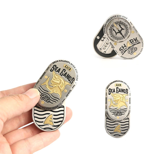 Zhi Shang Tan Bing Shark Mechanical Fidget Slider ADHD Metal EDC Fidget Toys Office Desk Toys Anxiety Stress Relief Toys