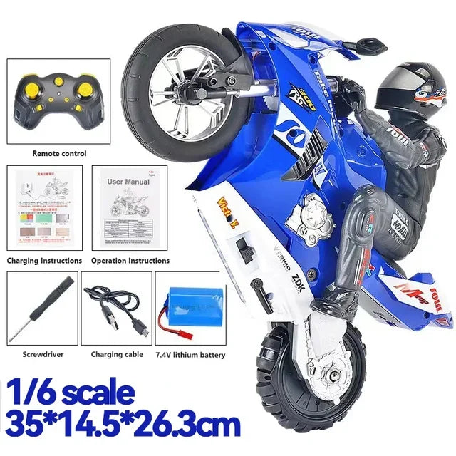 New 1:6 2.4G High Speed RC Motorcycles Toys Self-balancing standing stunt fancy electric racing drift remote control Motorcycle
