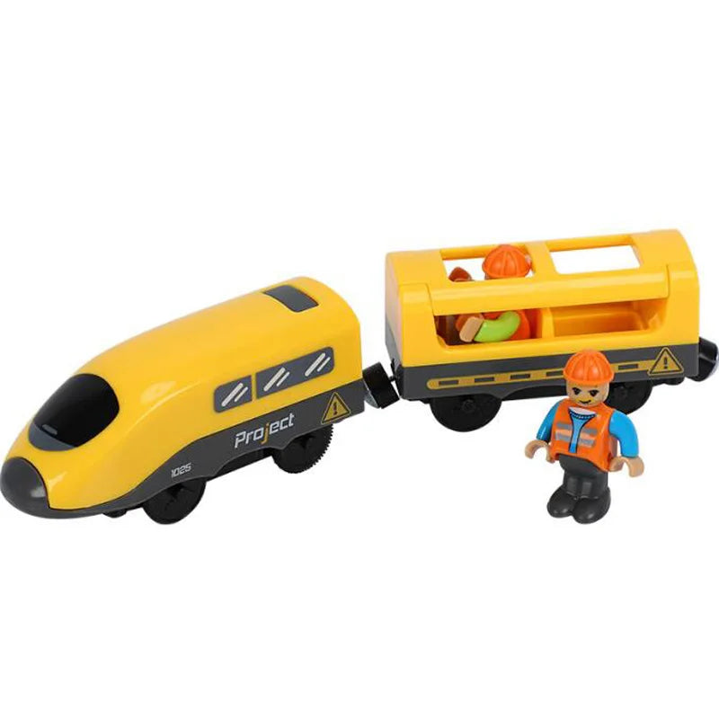 New Kids RC Electric Train Locomotive Magnetic Train Diecast Toy Fit for Wooden Train Railway Track Toys for Children