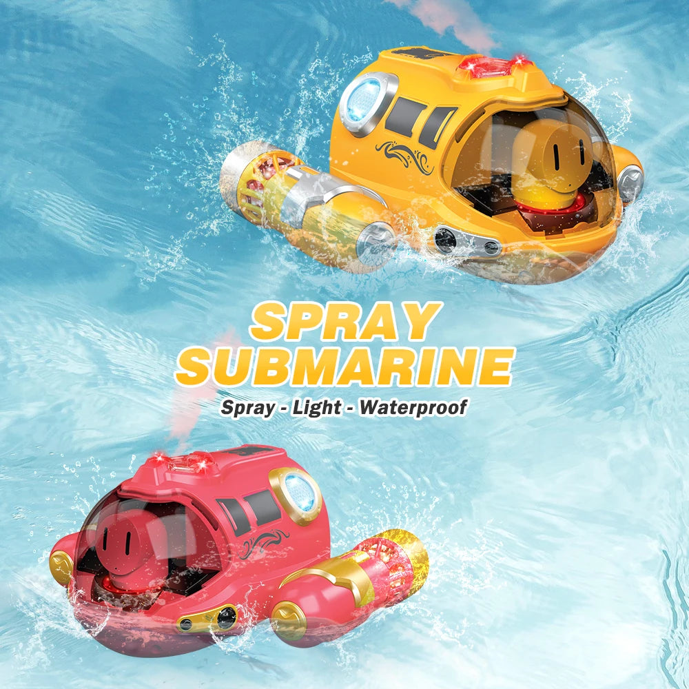 2.4G Remote Control Motorboat With Spray Light Waterproof Double Propeller Rc Boat Outdoor Swimming Pool Kids Toy Gift For Boys