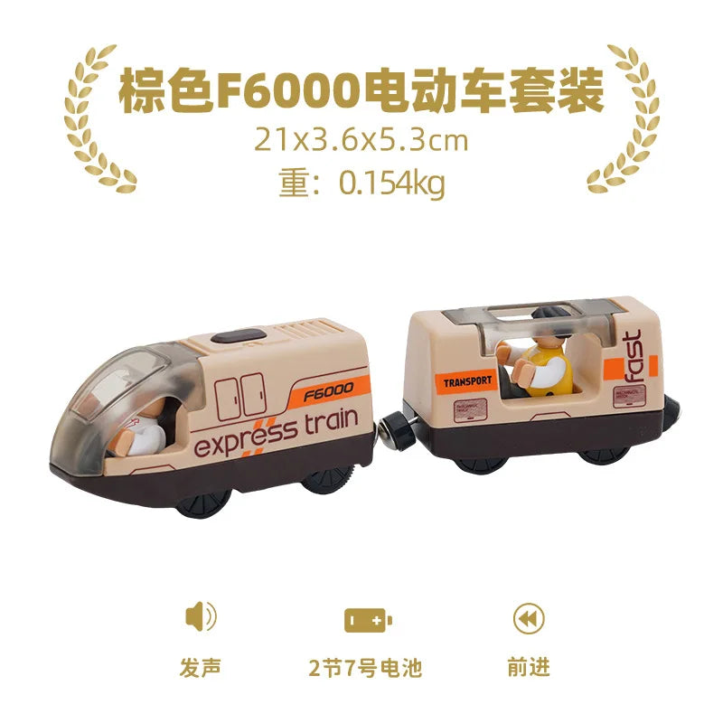 New Kids RC Electric Train Locomotive Magnetic Train Diecast Toy Fit for Wooden Train Railway Track Toys for Children